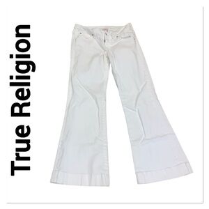 TRUE RELIGION White Disco Candice Flare leg Jeans size 32